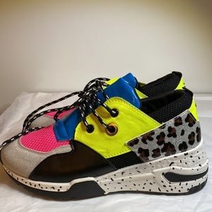 Cape Robbin Dreamland Multi Color Mix Lace Up Bright Chunky Fashion Shoe, 8 (38)